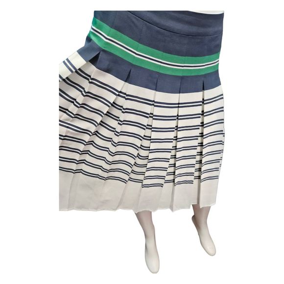 Lands End Pleated Striped Skirt Size 2 Preppy Croquet - Picture 4 of 8
